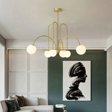 Charger l'image dans la galerie, Gold Modern Multi-Bulb Chandelier