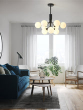 Charger l'image dans la galerie, modern ninie bulb matte black chandelier for living room