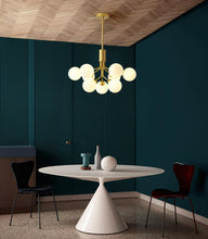 Charger l'image dans la galerie, nine bulb frosted glass bulb chandelier