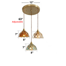 Load image into Gallery viewer, Vintage Stained Glass Pendant Lights