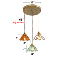 Load image into Gallery viewer, Vintage Stained Glass Pendant Lights