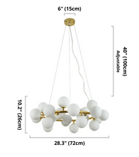 Load image into Gallery viewer, Elena Multi-Bulb Chandelier Dimensions