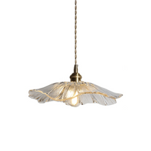 Charger l'image dans la galerie, clear glass violet Japanese floral pendant light