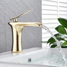 Load image into Gallery viewer, Reflective gold finish bathroom faucet
