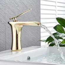 Load image into Gallery viewer, Reflective gold finish bathroom faucet