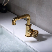 Load image into Gallery viewer, Industrial gold Retro Brass Bathroom Faucet