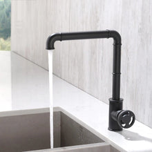 Load image into Gallery viewer, Industrial modern black Retro Brass Kitchen Faucet