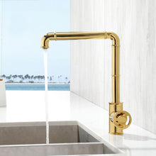 Load image into Gallery viewer, Gold Retro Brass Kitchen Faucet