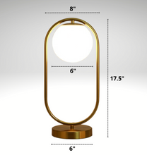 Load image into Gallery viewer, modern frosted glass globe table light dimensions