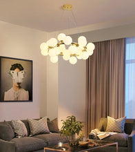 Load image into Gallery viewer, Frosted glass bulb chandelier focal decor