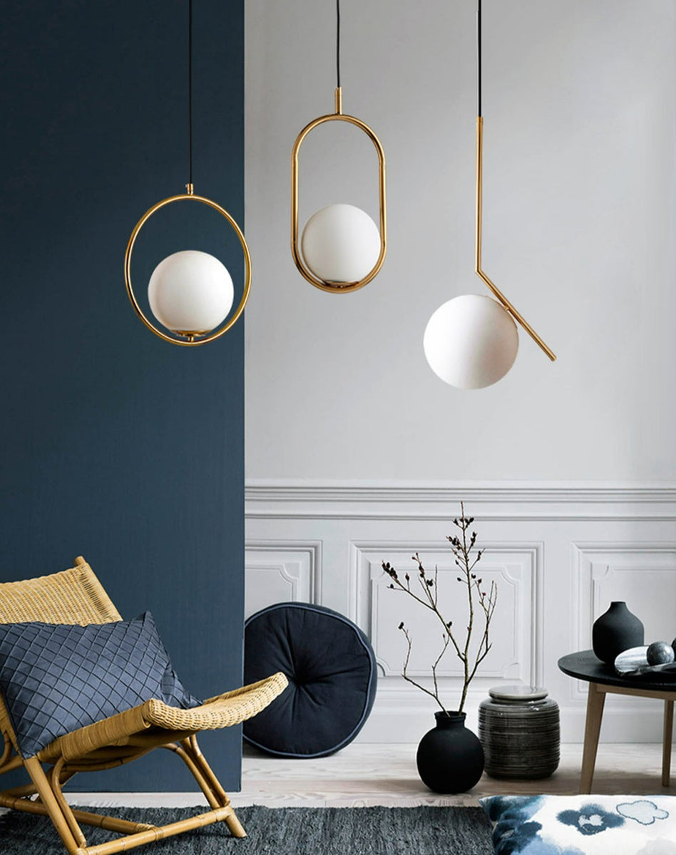 Nordic modern hanging 7 color glass pendant light top