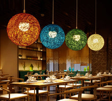Load image into Gallery viewer, Vintage Handwoven Wicker Pendant Light