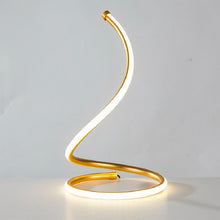 Load image into Gallery viewer, Gold LED Spiral Table Lamp