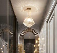 Charger l'image dans la galerie, Modern Glass Crystal Ceiling Light for modern bathrooms