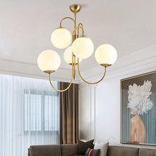 Charger l'image dans la galerie, Frosted Glass Multi-Bulb Chandelier for Living Room