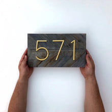 Load image into Gallery viewer, Gold Modern House Numbers