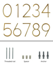 Load image into Gallery viewer, Gold Modern House Numbers