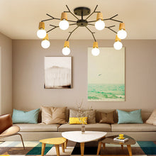 Load image into Gallery viewer, Forest Nordic style wood accent ceiling light for living room