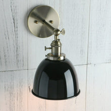 Load image into Gallery viewer, Vintage Black and Brass Wall Sconce