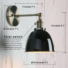 Load image into Gallery viewer, Flynn Vintage Wall Sconce Dimensions