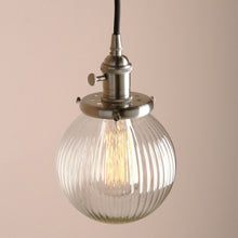 Load image into Gallery viewer, Modern Glass Globe Pendant Light with Brushed Nickel Finish