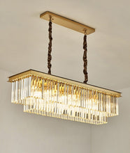 Charger l'image dans la galerie, gold glass crystal chandelier