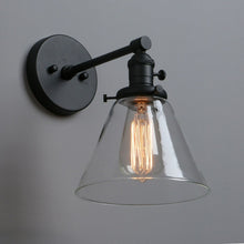 Load image into Gallery viewer, Vintage Glass Wall Sconce in Black