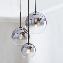 Load image into Gallery viewer, Gradient Silver Modern Glass Globe Pendant Lights