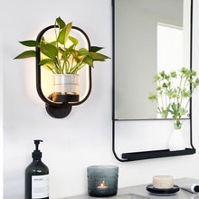Charger l'image dans la galerie, black rectangular ring modern succulents wall sconce