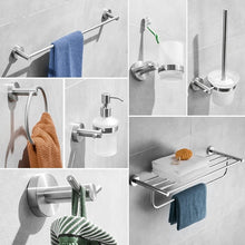 Load image into Gallery viewer, Brushed metal Stainless Steel Bathroom Hardware Set