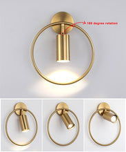Cargar imagen en el visor de la galería, 180 Degree swivel spotlight wall sconce in brass finish