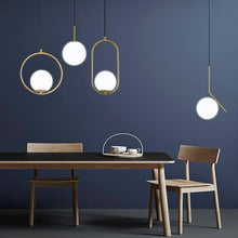 Load image into Gallery viewer, Modern Brass Glass Globe Pendant Lights