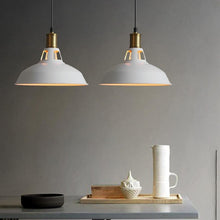 Load image into Gallery viewer, White Finish, Industrial hanging pendant lamps