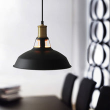 Load image into Gallery viewer, Hanging Black and Brass Pendant Lamp