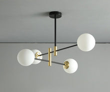 Charger l'image dans la galerie, Four Bulb Frosted White Glass Chandelier