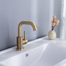 Load image into Gallery viewer, modern single handle brass faucet for powder room