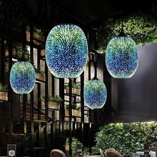 Charger l'image dans la galerie, Oblong Globe Hanging Pendant Lamps Speckled to give Night Sky Accent Lighting