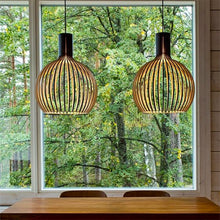 Load image into Gallery viewer, Handcrafted Wood Pendant Light in Black
