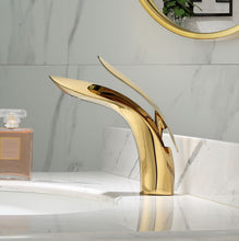 Load image into Gallery viewer, Designer gold bathroom faucet