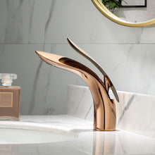 Load image into Gallery viewer, Lidia Modern Curved Bathroom Faucet in Rose Gold
