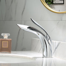 Load image into Gallery viewer, Chrome curved bathroom faucet
