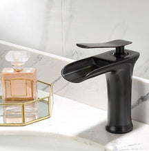 Load image into Gallery viewer, Dark Bronze Finished Waterfall style Bathroom Faucet