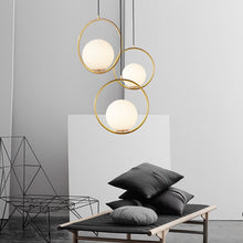 Load image into Gallery viewer, Modern circular glass globe frosted pendant lights