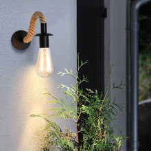 Load image into Gallery viewer, Twisted Jute Rope Outdoor Wall Sconce with Edison Bulb