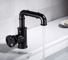 Load image into Gallery viewer, Matte black vintage Retro Brass Bathroom Faucet