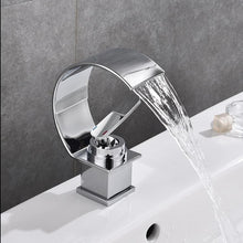 Load image into Gallery viewer, Chrome modern curved bathroom faucet