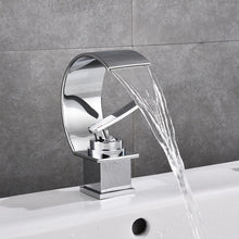 Load image into Gallery viewer, Chrome waterfall bathroom faucet
