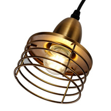 Charger l'image dans la galerie, Close Up of Brass Finished Industrial Hanging Pendant Lighting Perfect for Kitchen Islands