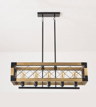 Load image into Gallery viewer, Rustic Wood Chandelier