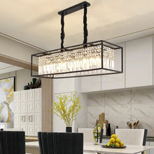 Charger l'image dans la galerie, Modern Glass Crystal Chandelier in black
